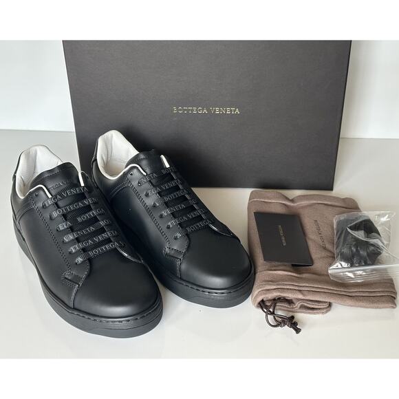NIB $690 Bottega Veneta Men\'s Calf Leather Black Sneakers 7.5 US (40.5) 578298 main image 8